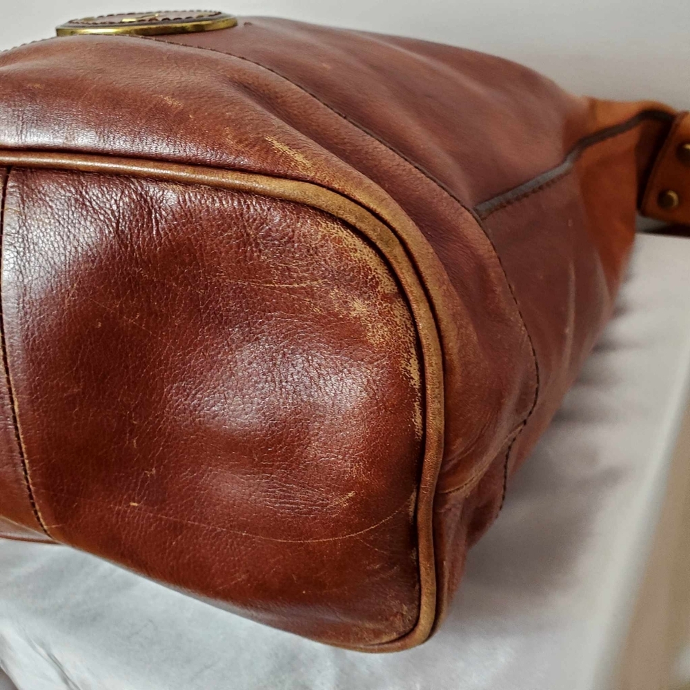 Vinrage Fossil Maddox Bucket Bag Brown Leather Slouch Shoulder Bag - Picture 8 of 17